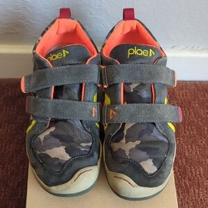 PLAE Gray and Orange Sneakers with Breathable Mesh